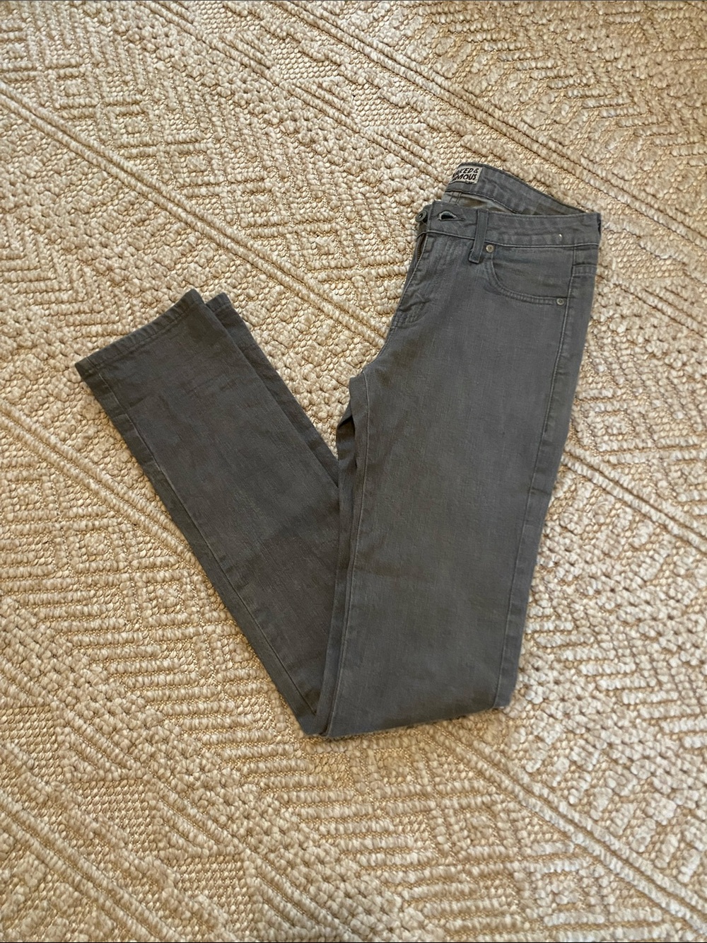 Naked and Famous Men’s Gray Slim Straight Jeans